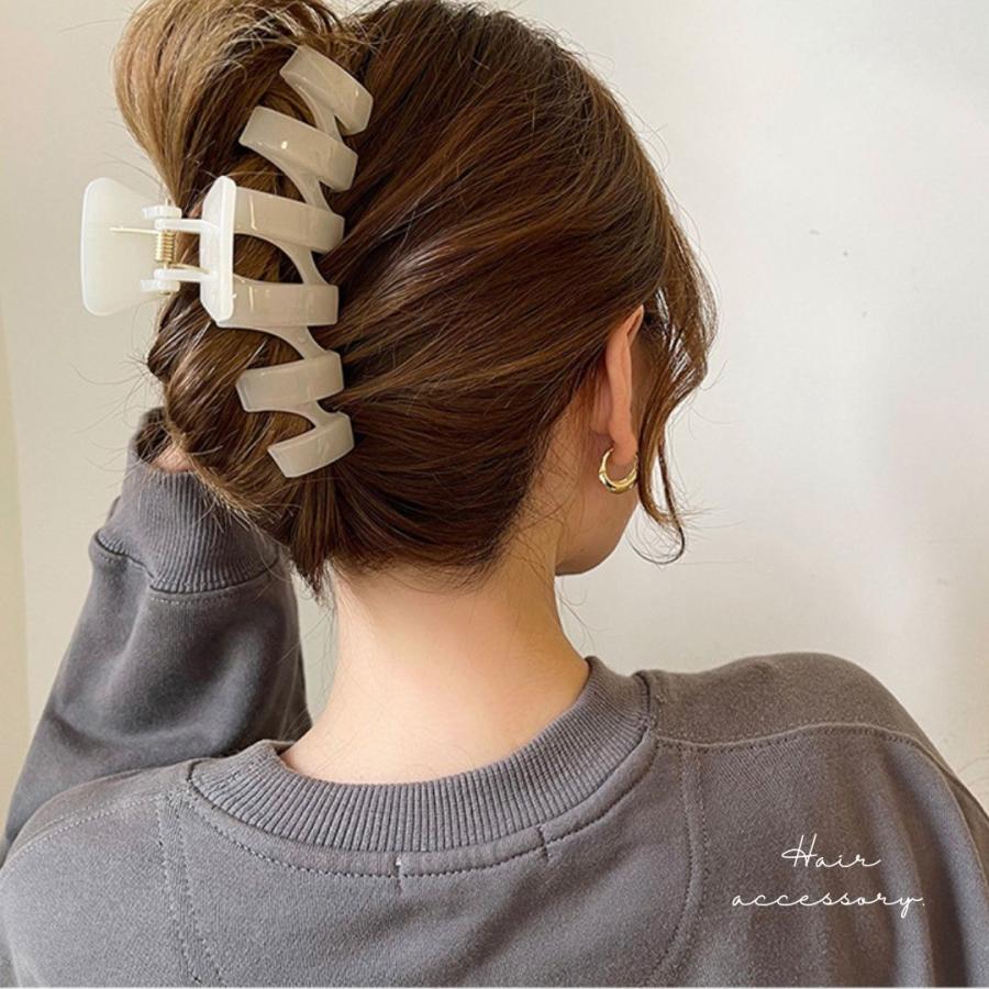 バンスクリップ ヘアクリップ ヘアークリップ 大きめ 特大 13cm くすみ