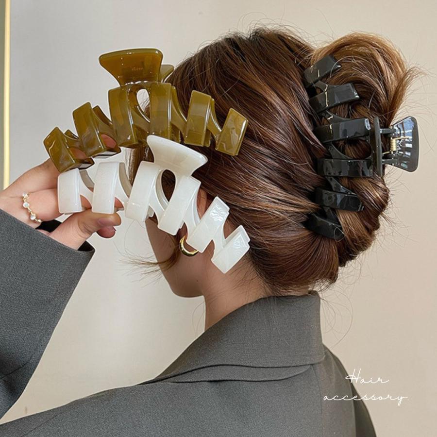 バンスクリップ ヘアクリップ ヘアークリップ 大きめ 特大 13cm くすみ