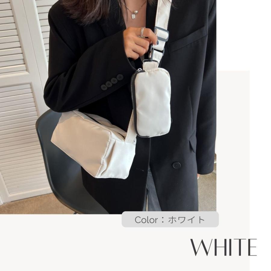 ポーチ付きナイロンミニショルダーバッグ ボディバッグ スマホポーチ