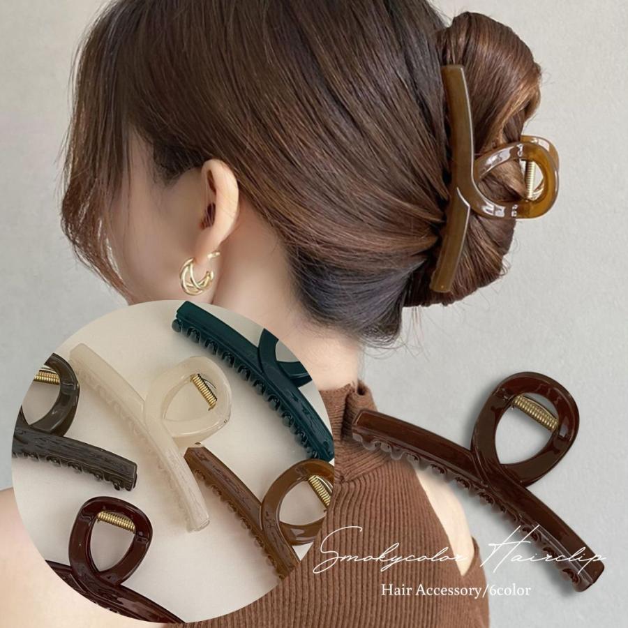 くすみカラーバンスクリップ ヘアクリップ くすみカラー 秋冬 韓国