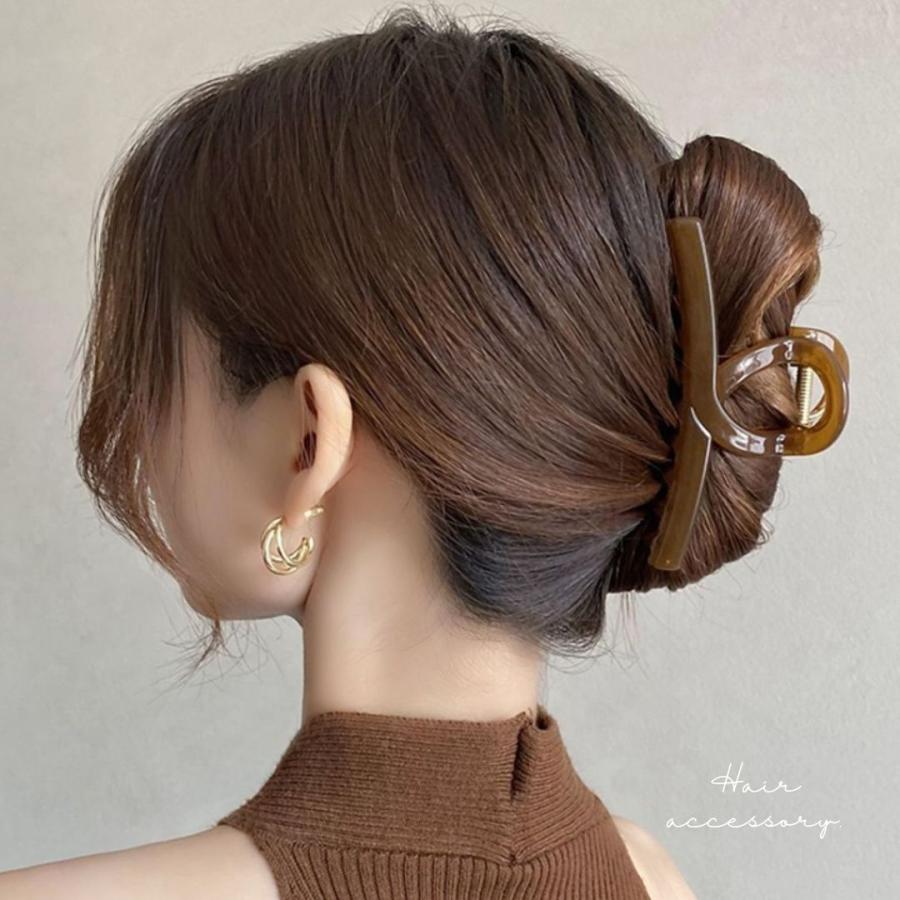 レジンヘアゴム クリップ　くすみピンク　ブラウン レジンヘアゴム クリップ くすみピンク ブラウン レジンヘアゴム