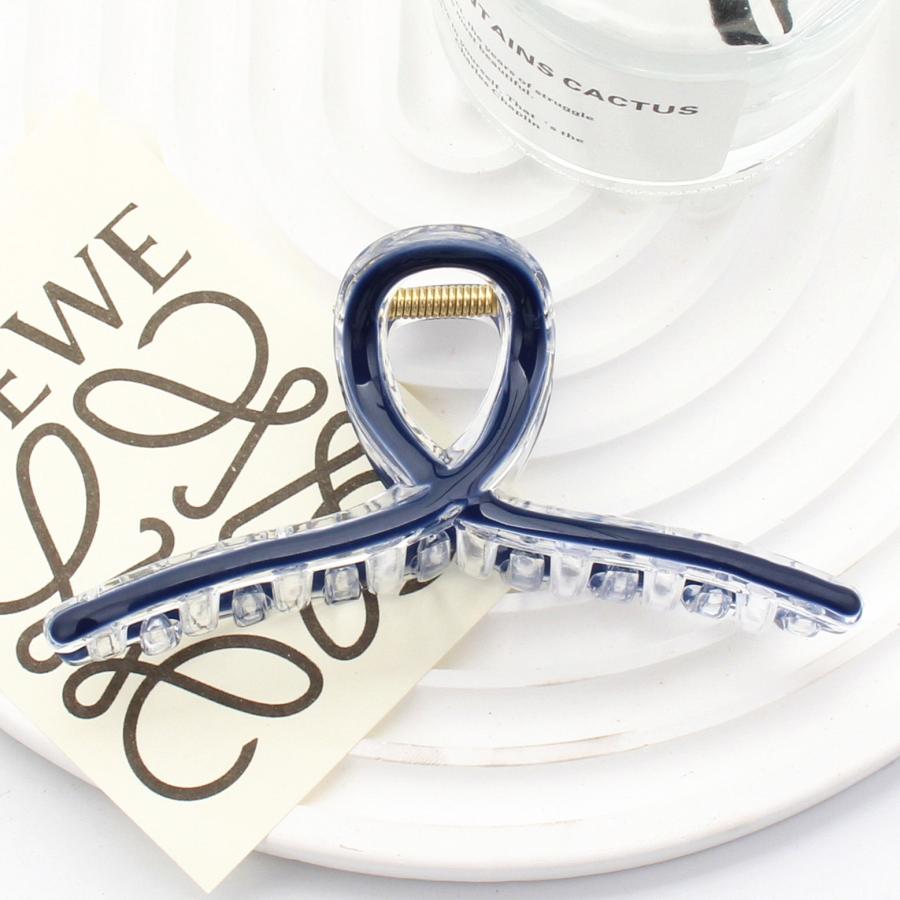 クリアカラーバンスクリップ ヘアクリップ スケルトン 夏 特大 13cm