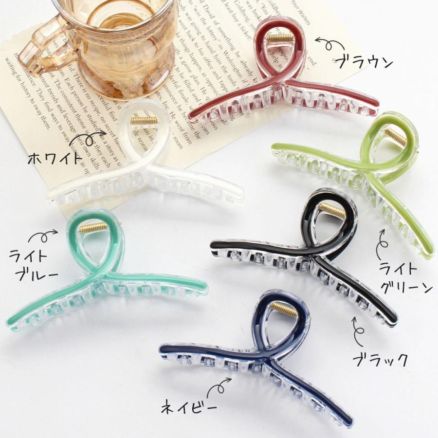 クリアカラーバンスクリップ ヘアクリップ スケルトン 夏 特大 13cm