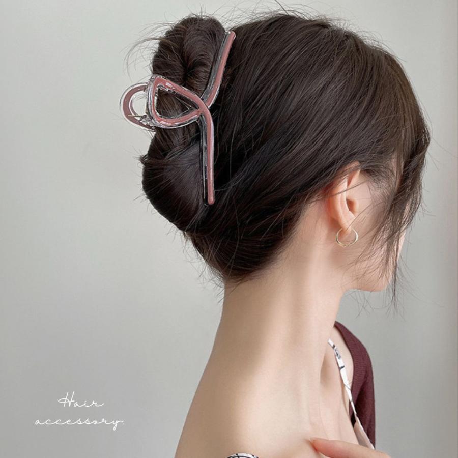 クリアカラーバンスクリップ ヘアクリップ スケルトン 夏 特大 13cm