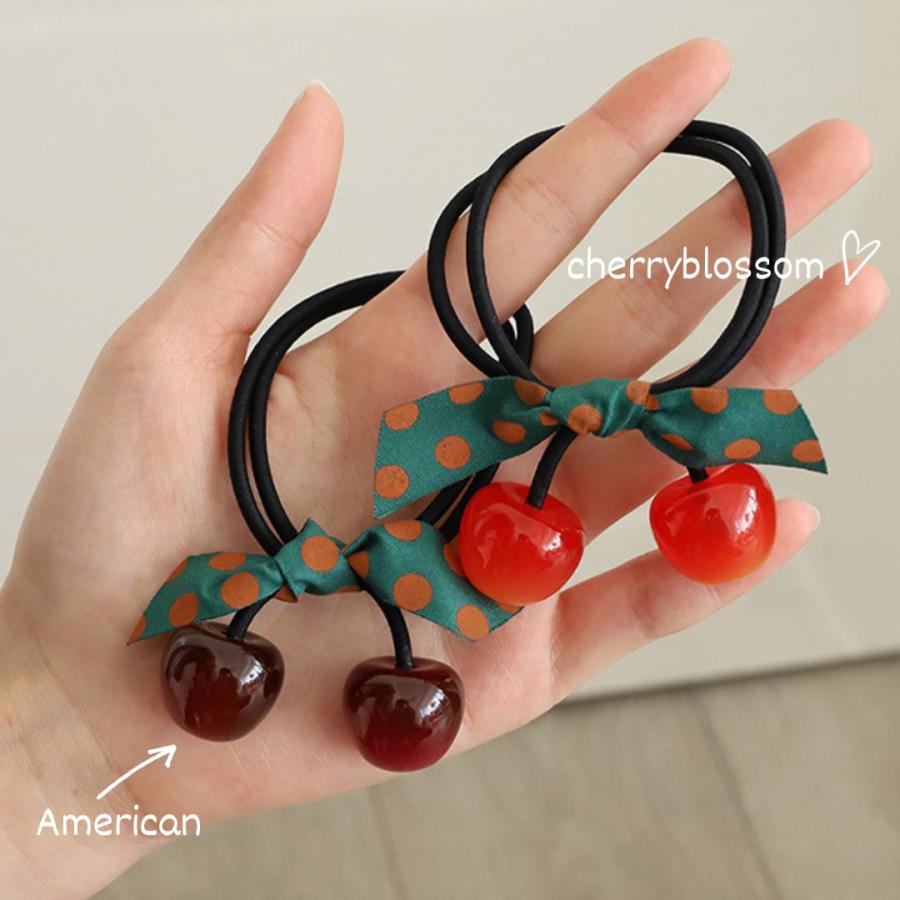 じゃらじゃら ヘアゴム 激カワ(*>∀<)ゆらゆらお花❁さくらんぼ