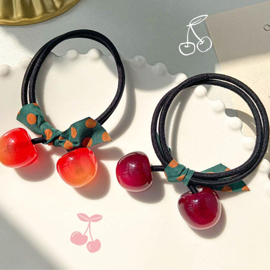 さくらんぼヘアゴム チェリー ヘアーゴム ヘアアクセサリー かわいい