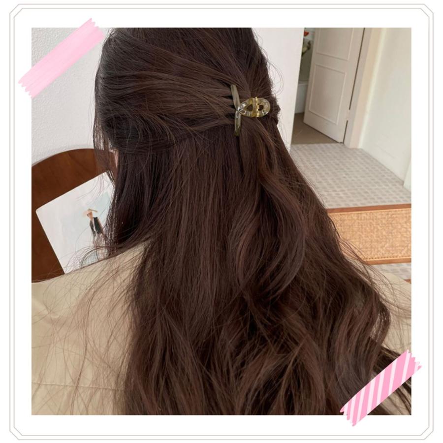 ミニヘアクリップ 4個セット ヘアークリップ くすみカラー 前髪