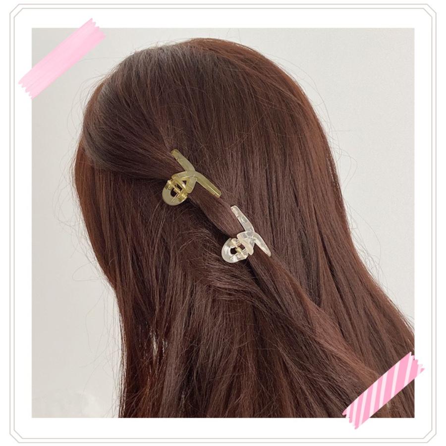 ミニヘアクリップ 4個セット ヘアークリップ くすみカラー 前髪