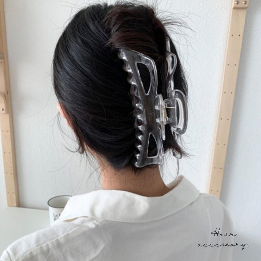リボンバンスクリップ ヘアクリップ 特大 14cm 大きめ べっ甲 ブラック