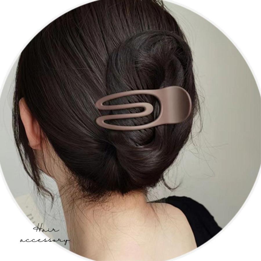 ヘアクリップ 横開き マットカラー バンスクリップ ヘアアクセサリー