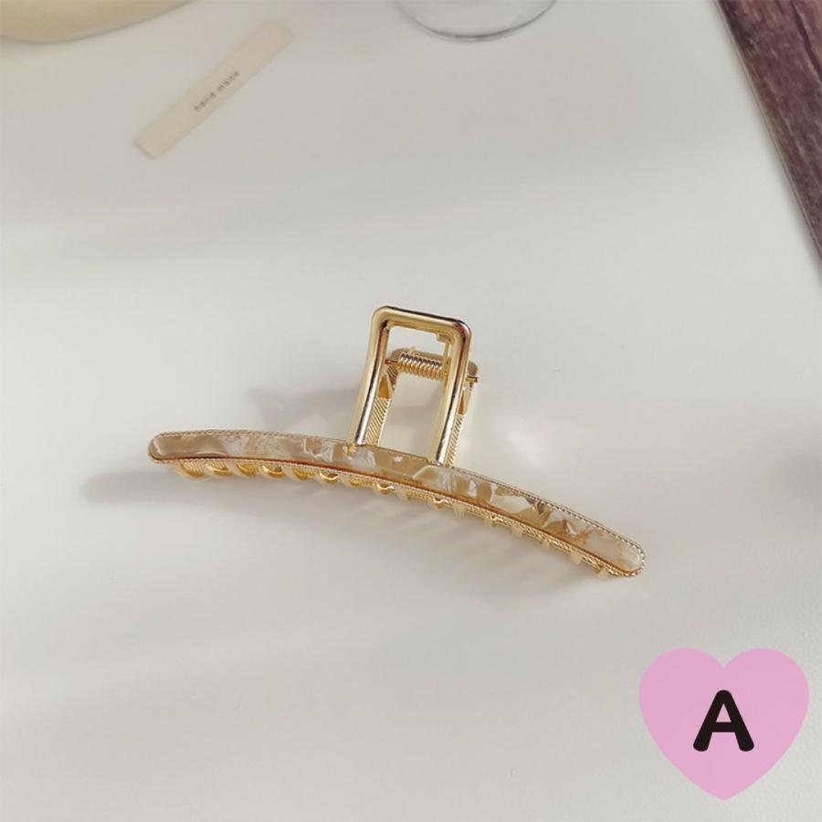 バンスクリップ ヘアクリップ メタル 合金 べっ甲 多毛 かわいい 髪