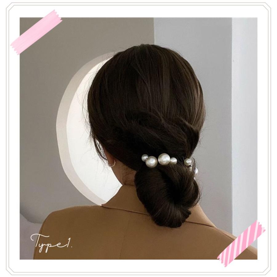 6本セット パールヘアゴム ビッグパール セットヘアゴム よく伸びる 6