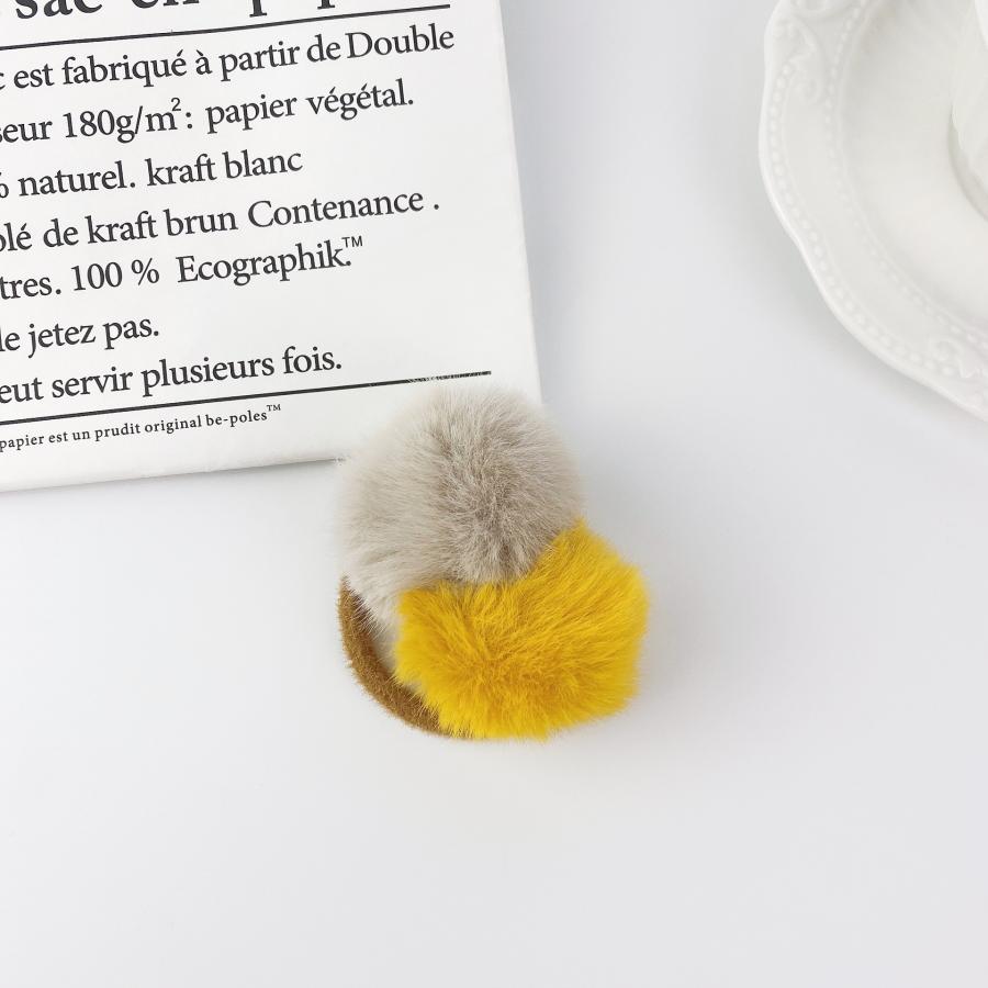 ファーヘアゴム ふわふわ ボンボン もこもこ 秋冬 ヘアゴム シュシュ