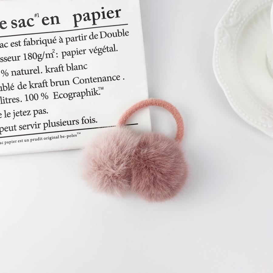 ファーヘアゴム ふわふわ ボンボン もこもこ 秋冬 ヘアゴム シュシュ