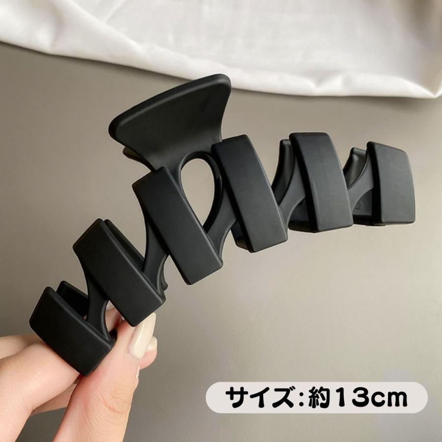 バンスクリップ 特大 13cm 大きめ ヘアクリップ マットカラー リボン