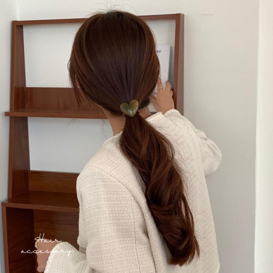 ヘアゴム ハート ヘアアクセサリー かわいい 韓国 おしゃれ ヘアーゴム  