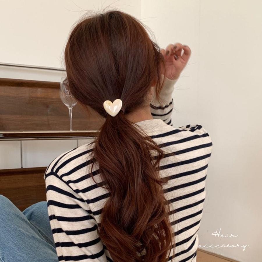 ヘアゴム ハート ヘアアクセサリー かわいい 韓国 おしゃれ ヘアーゴム