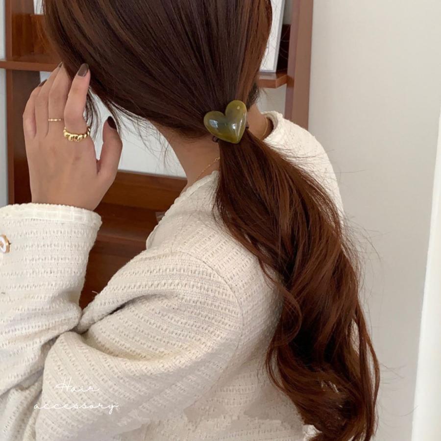 ヘアゴム ハート ヘアアクセサリー かわいい 韓国 おしゃれ ヘアーゴム