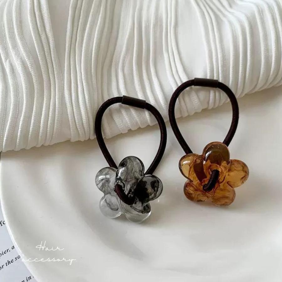 花の装飾付き透明ヘアゴム 楽天市場】ヘアゴム キッズ ヘアアクセサリー 花 オーガンジー