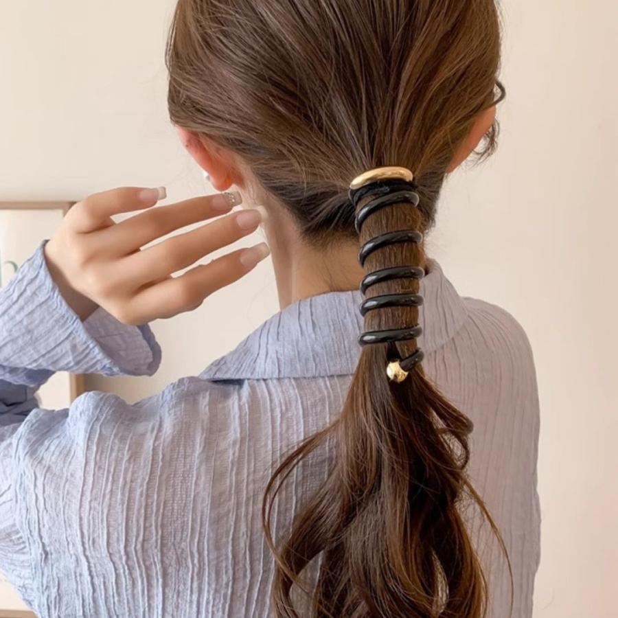 コイルポニー メタル ゴールド スパイラルヘアリング ぐるぐる コイルポニー メタル ゴールド スパイラルヘアリング ぐるぐる