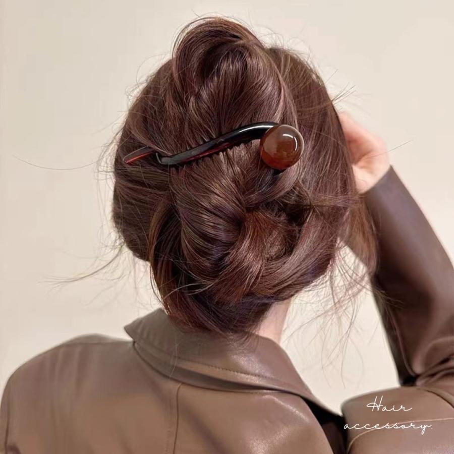 ヘアクリップ バナナクリップ ボール 半透明 開閉式 ヘアアクセサリー