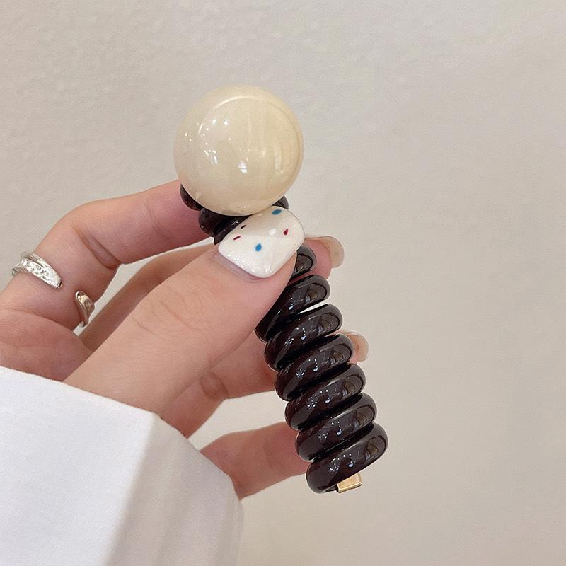 コイルポニー ボール スパイラルヘアリング ぐるぐる ヘアゴム コイル