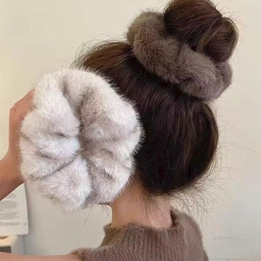 フェイクファーシュシュ ヘアゴム ふわふわ もこもこ ボリューム感