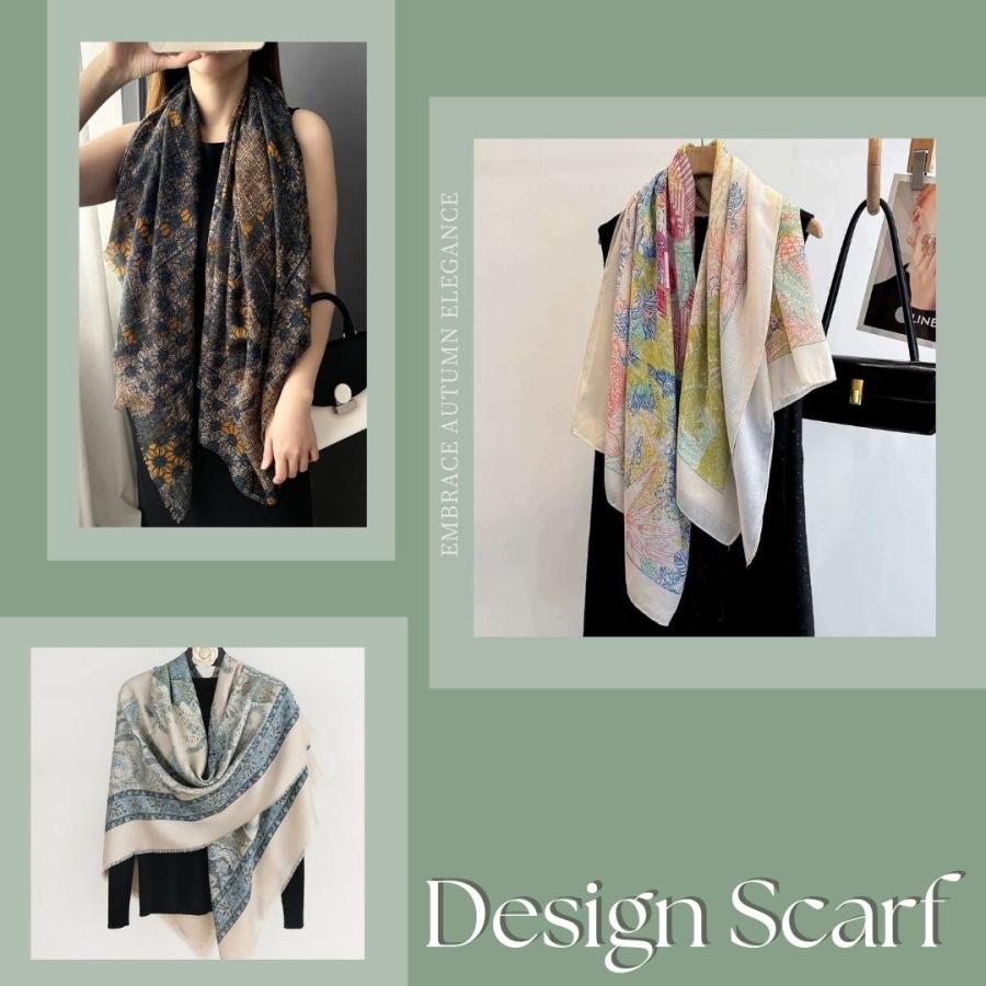 スカーフ ビッグサイズ ストール 綿麻風 大判 正方形 130cm レディース