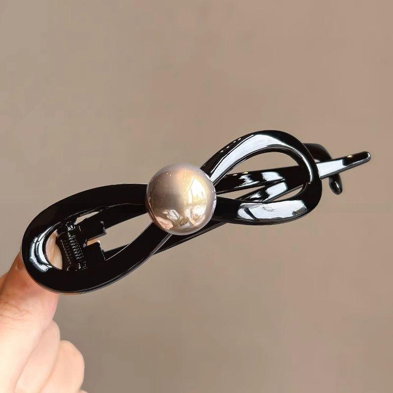 ヘアクリップ バナナクリップ リボン 開閉式 ヘアアクセサリー 大人