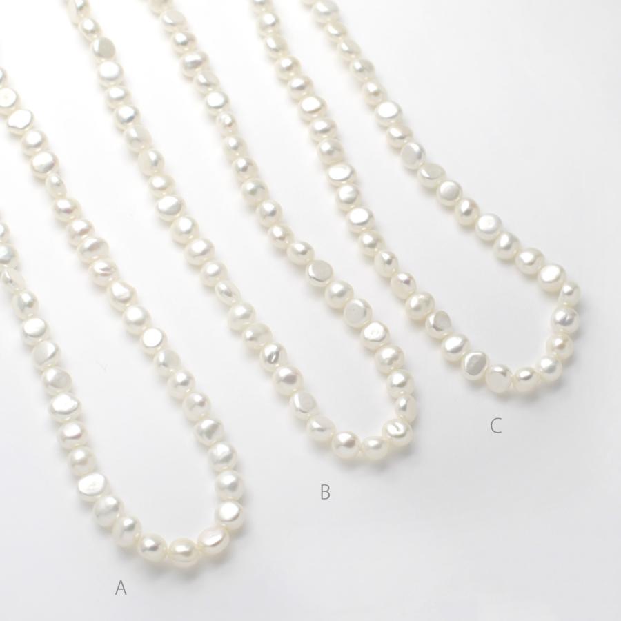 淡水パール ネックレス バロック 変形 4.0-5.0mm ホワイト系