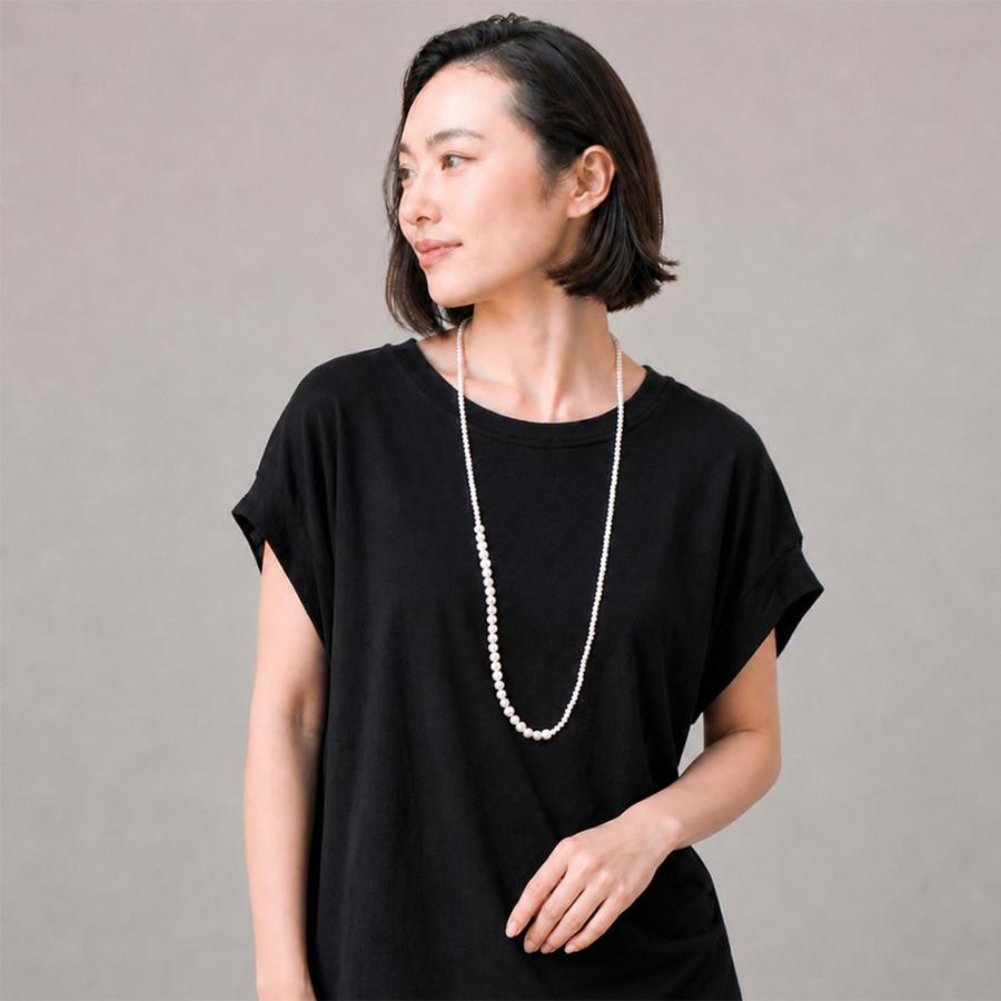 90cm ロングネックレス 淡水パール マザーオブパール バロック