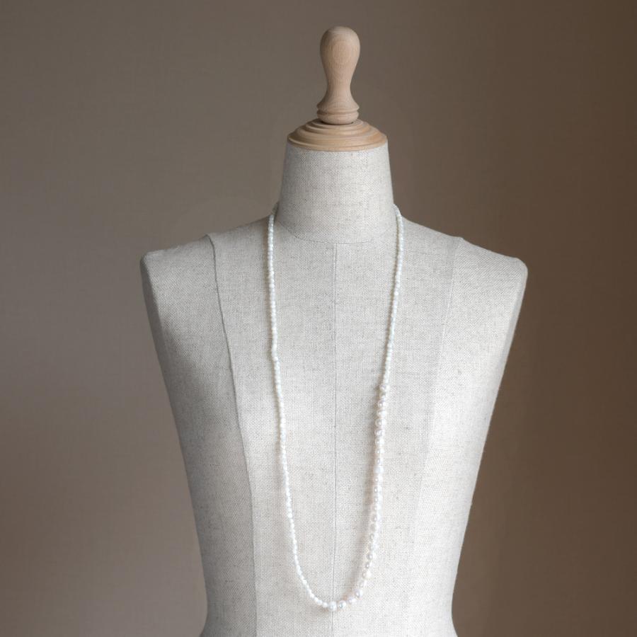 90cm ロングネックレス 淡水パール マザーオブパール バロック