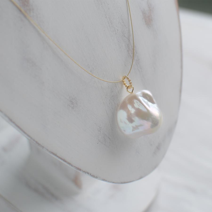 限界‼️ベトナムのパールのペンダントトップ❣️❣️12mm玉❗️14K❗️裏？に小さな傷 サステナブル 大粒バロックパール ペンダントトップ 淡水真珠 一点物