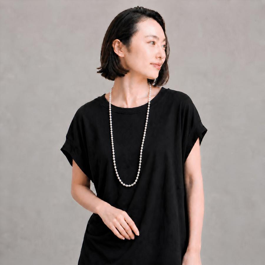 淡水バロックパール ロングネックレス 90cm 7-8mm オーバル 大粒