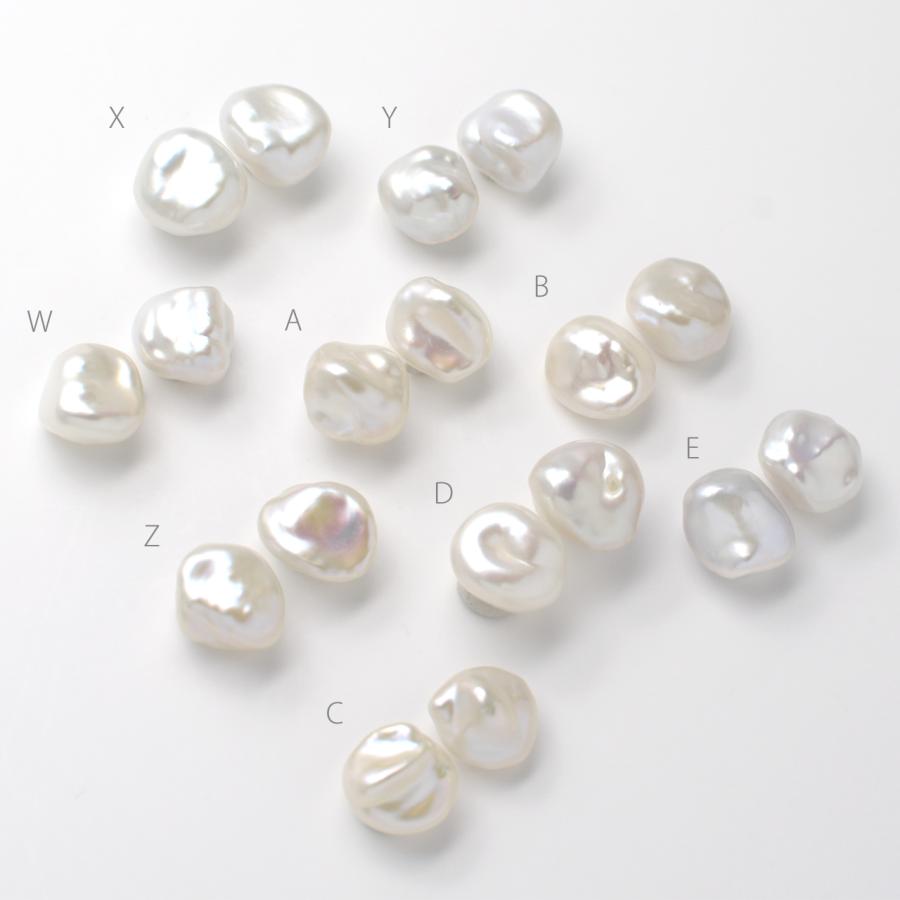 [約9.0×10.0mm]  バロックパール ピアス イヤリング / 変形 淡水真珠 ps-090｜coharu-pearl｜04