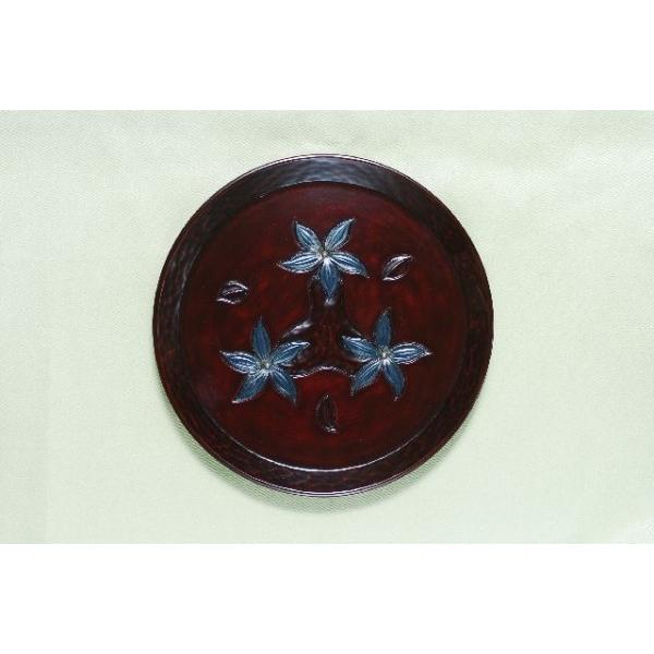 鎌倉彫　勾配盆　はな（鉄線）8寸