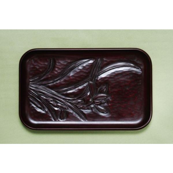 鎌倉彫　切手盆　蘭