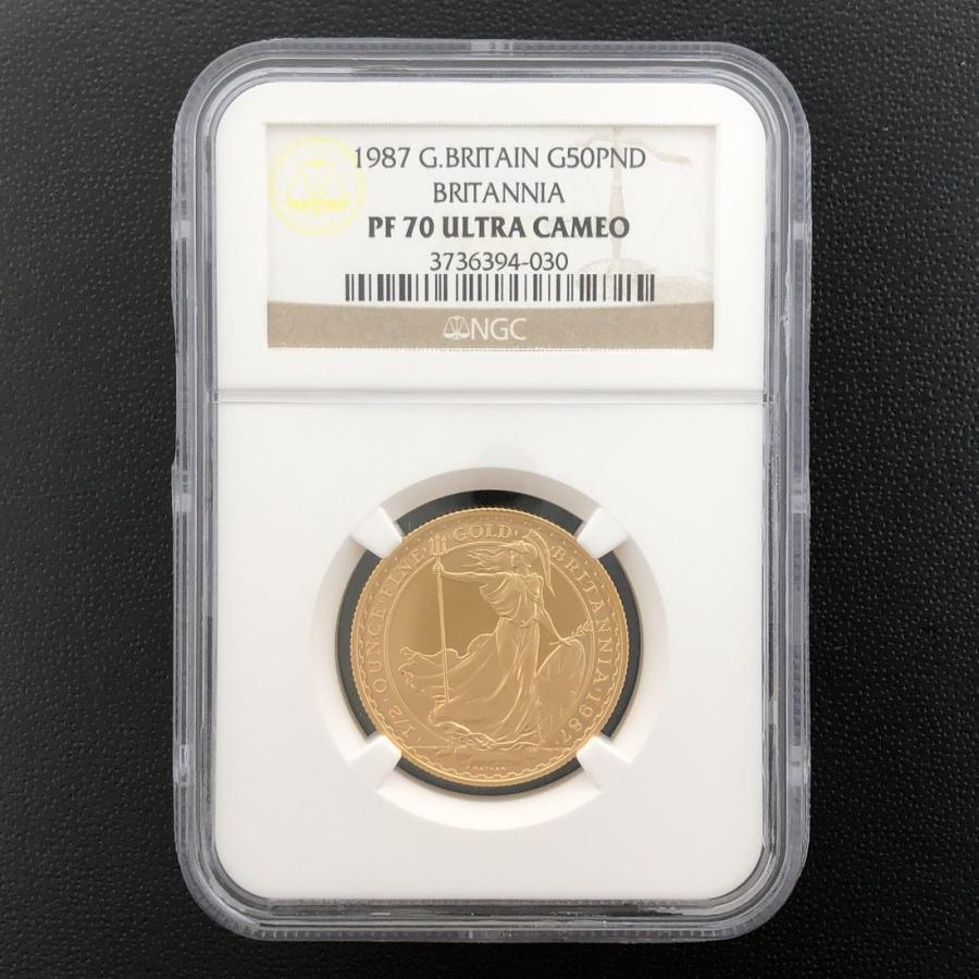 G.BRITAIN ブリタニア 50ポンド金貨 1987 スラブ入り NGC PF 70 G.BRITAIN ブリタニア 50ポンド金貨 1987 スラブ入り NGC PF 70