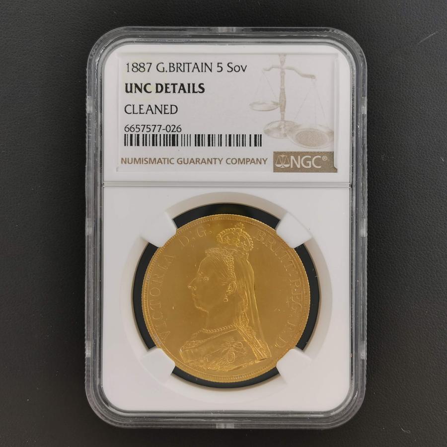 重さ約1.7kg分の海外(外国)硬貨 G.BRITAIN グレートブリテン 5ポンド 金貨 1887 ヴィクトリア