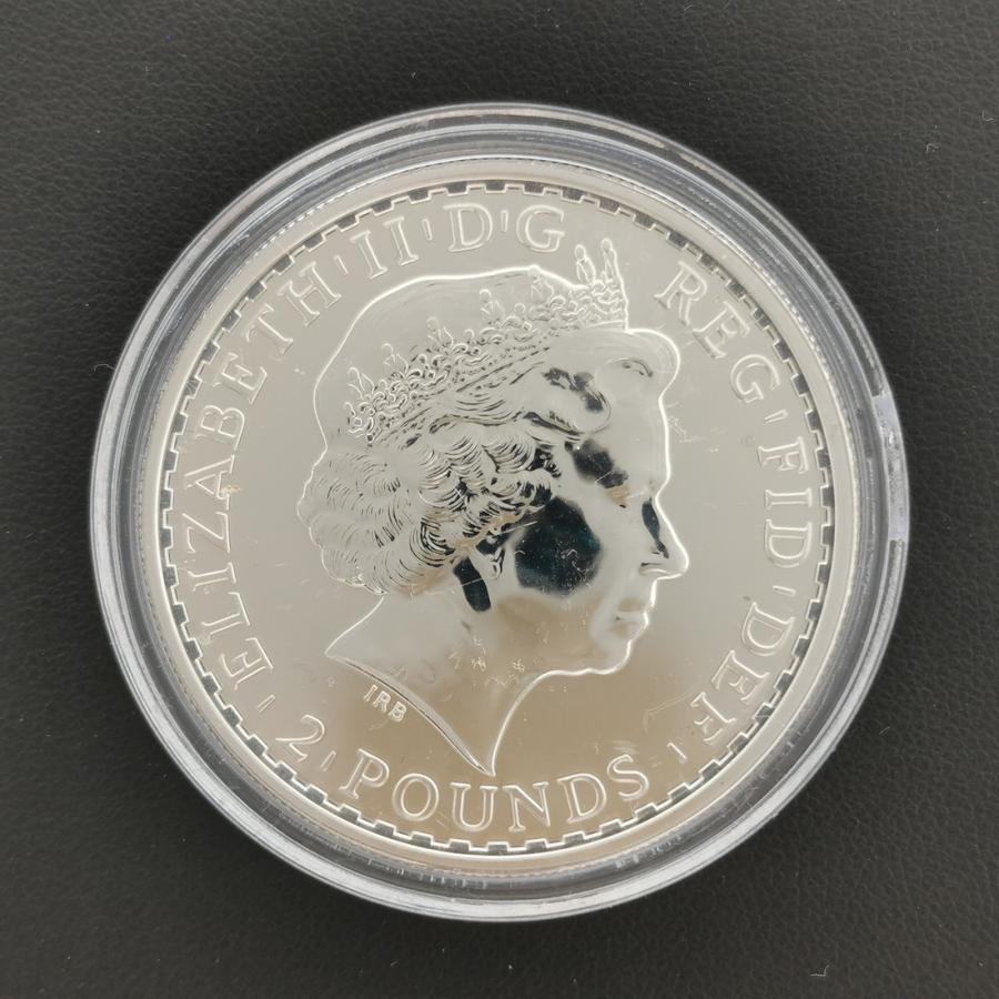 イギリス 2ポンド 銀貨 ランダム年 1オンス ブリタニア 銀貨 純銀製 31.1g（プラケース入り）｜coin-shichifukuhonpo｜02