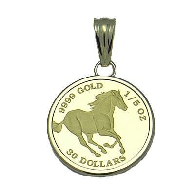 ツバルホース1/5オンス金貨ペンダント