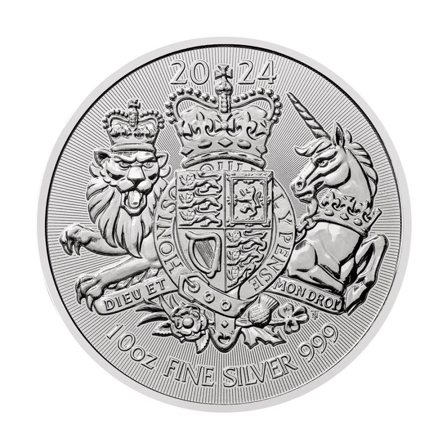 2024年 イギリス ロイヤル アームズ 2ポンド1オンス 銀貨 ☆即納追跡可☆ イギリス 2024 ロイヤルアームズ 王室紋章 2