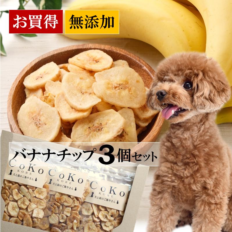 送料無料【小型配送 / ポスト投函】CoKoオリジナル 犬おやつ バナナチップ 3個セット (60g×3)  Original banana for dogs set for dogs｜coko-kobe-dogcat｜02