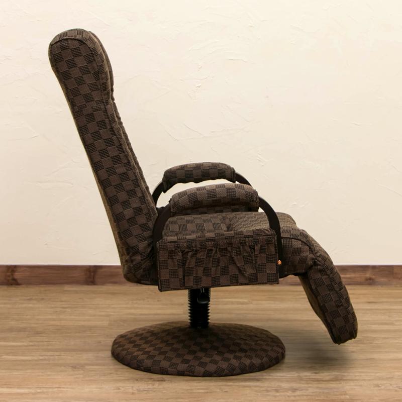 昇降式リクライニングチェア s306 フットレスト付 回転式 肘付