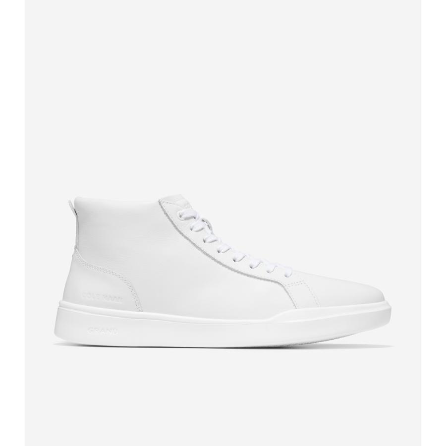 コールハーン Colehaan グランド スニーカー クロスコート シューズ メンズファッション モダン ミッドカット Mens C ホワイト
