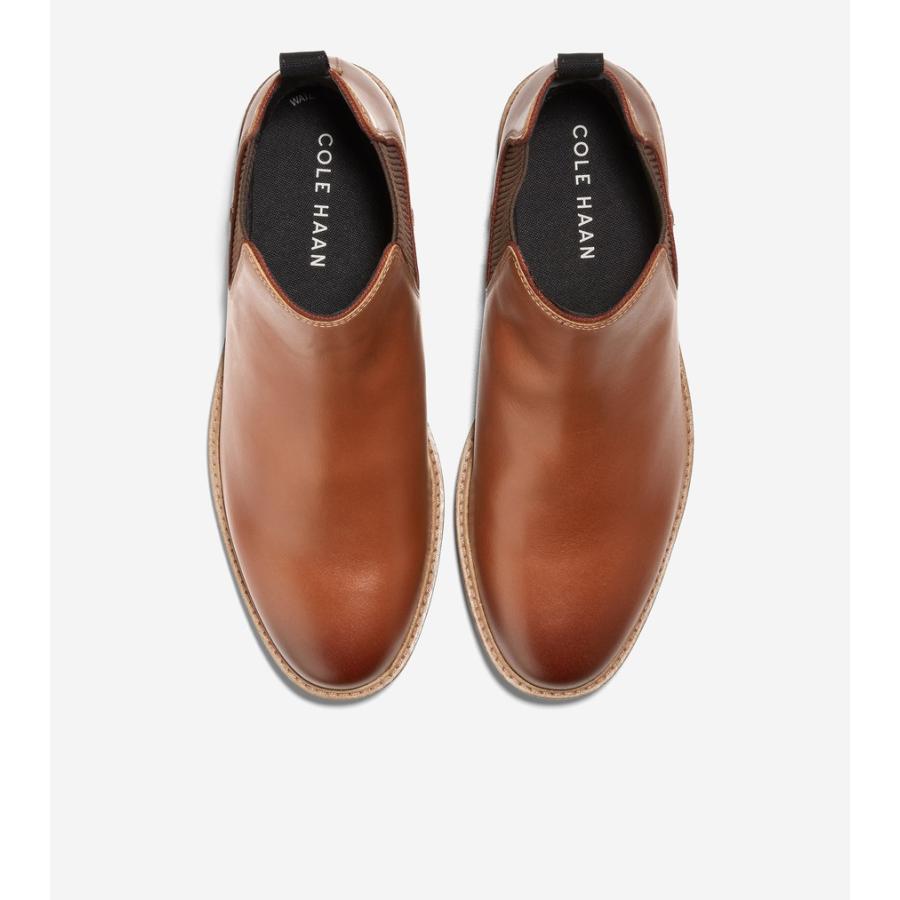 【新品未使用】Cole haanブラウンレザー ジップアップブーツ 防水 COLE HAAN（コールハーン） ブーツ グランド リミックス チャッカ