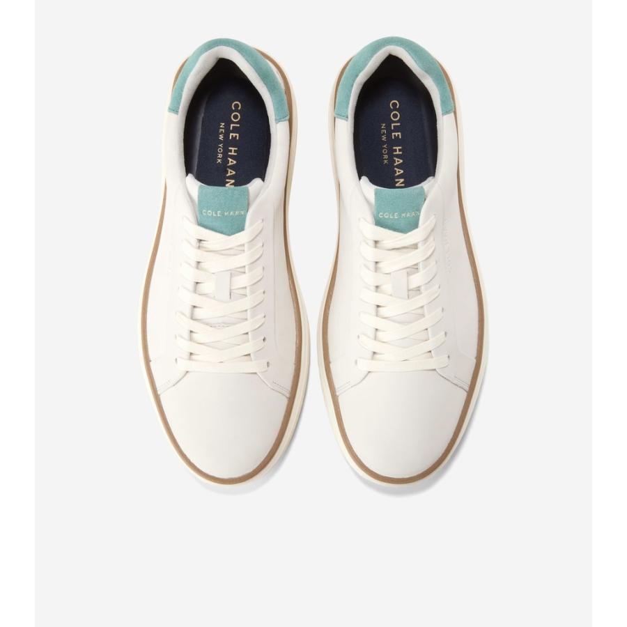 コールハーン Colehaan メンズ シューズ スニーカー グランドプロ コート スカイウィーブ mens C42425 アイボリーヌバック/トレリスの画像
