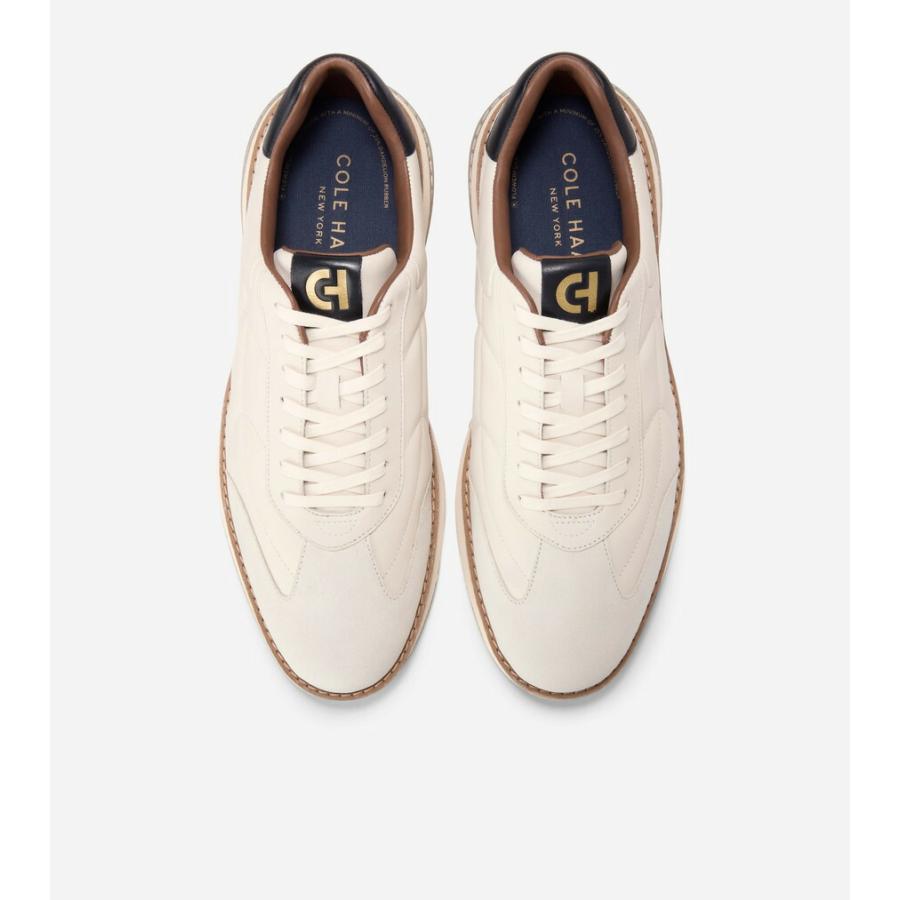 コールハーン Colehaan メンズ シューズ スニーカー グランドプロ タッチライン エナジーウィーブ mens C43074 アイボリー/シルバーバーチスエード/アイボリーの画像