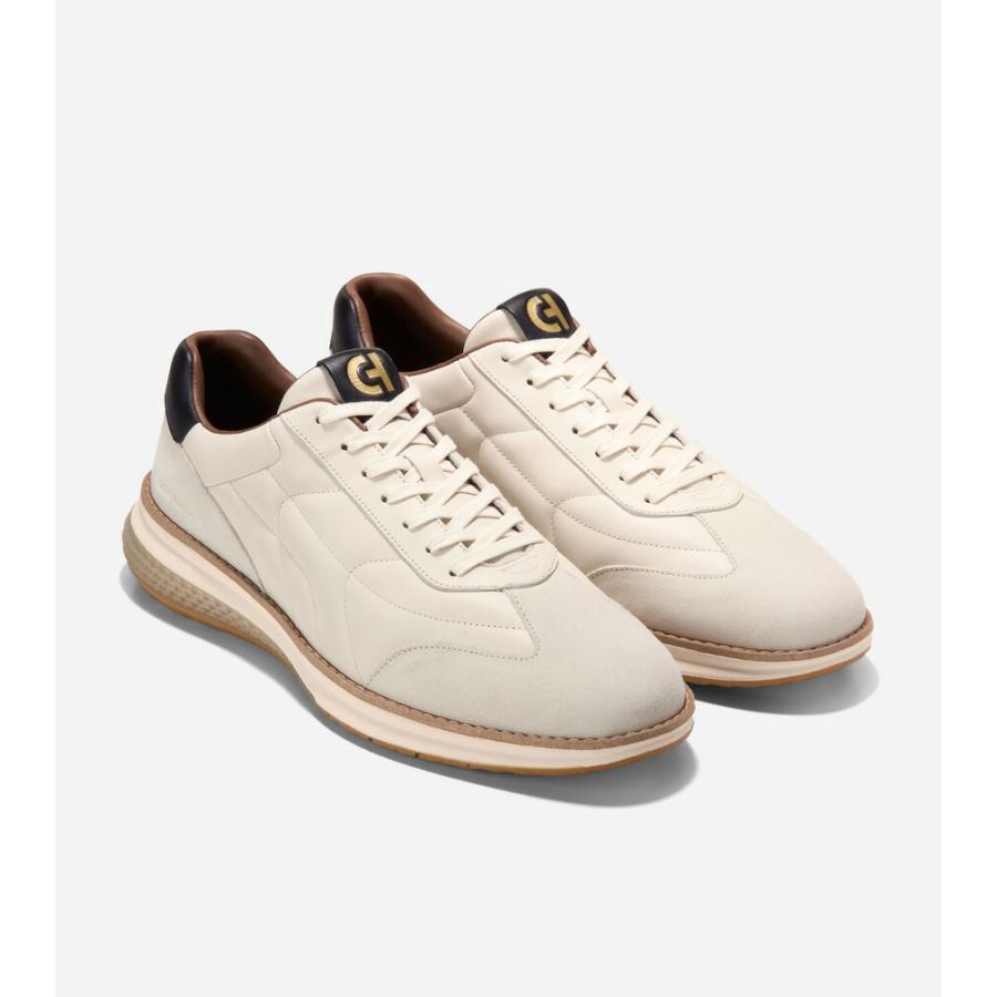 コールハーン Colehaan メンズ シューズ スニーカー グランドプロ タッチライン エナジーウィーブ mens C43074 アイボリー/シルバーバーチスエード/アイボリーの画像