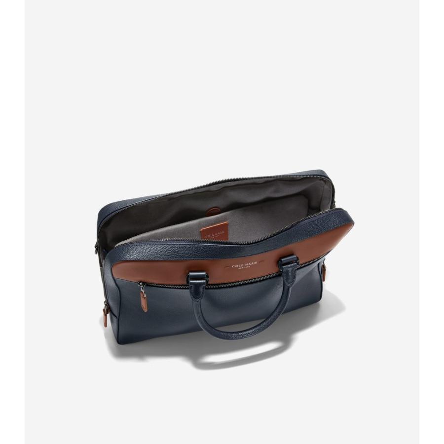 コールハーン Colehaan メンズ バッグ & アクセサリー バッグ デイモン ブリーフケース mens F12694 ネイビーブレザーの画像